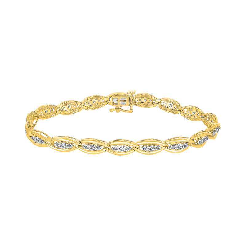 Lab Grown Diamond 2ctw. Fashion Link Bracelet in Gold Vermeil Finish image number null